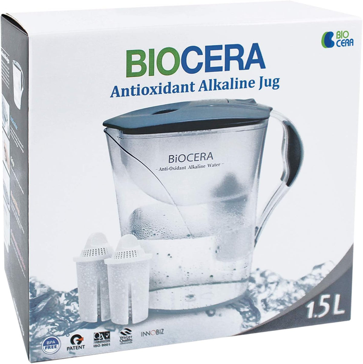 Alkaline Antioxidant Water Filter Pitcher with 2 Cartridges G87178