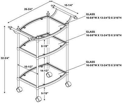 Chrome Metal Bar Cart L8274