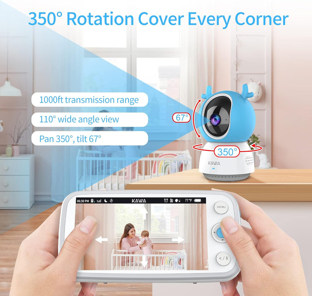 5 720P HD Video Baby Monitor with Night Vision C499