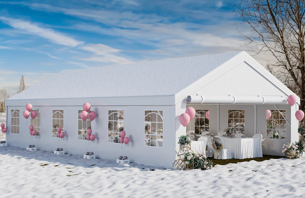 20x40FT Heavy Duty Outdoor Party Tent with White Roof Removable PVC Sidewall Windows J6808
