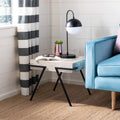 Light Grey Black Square Accent Table E417