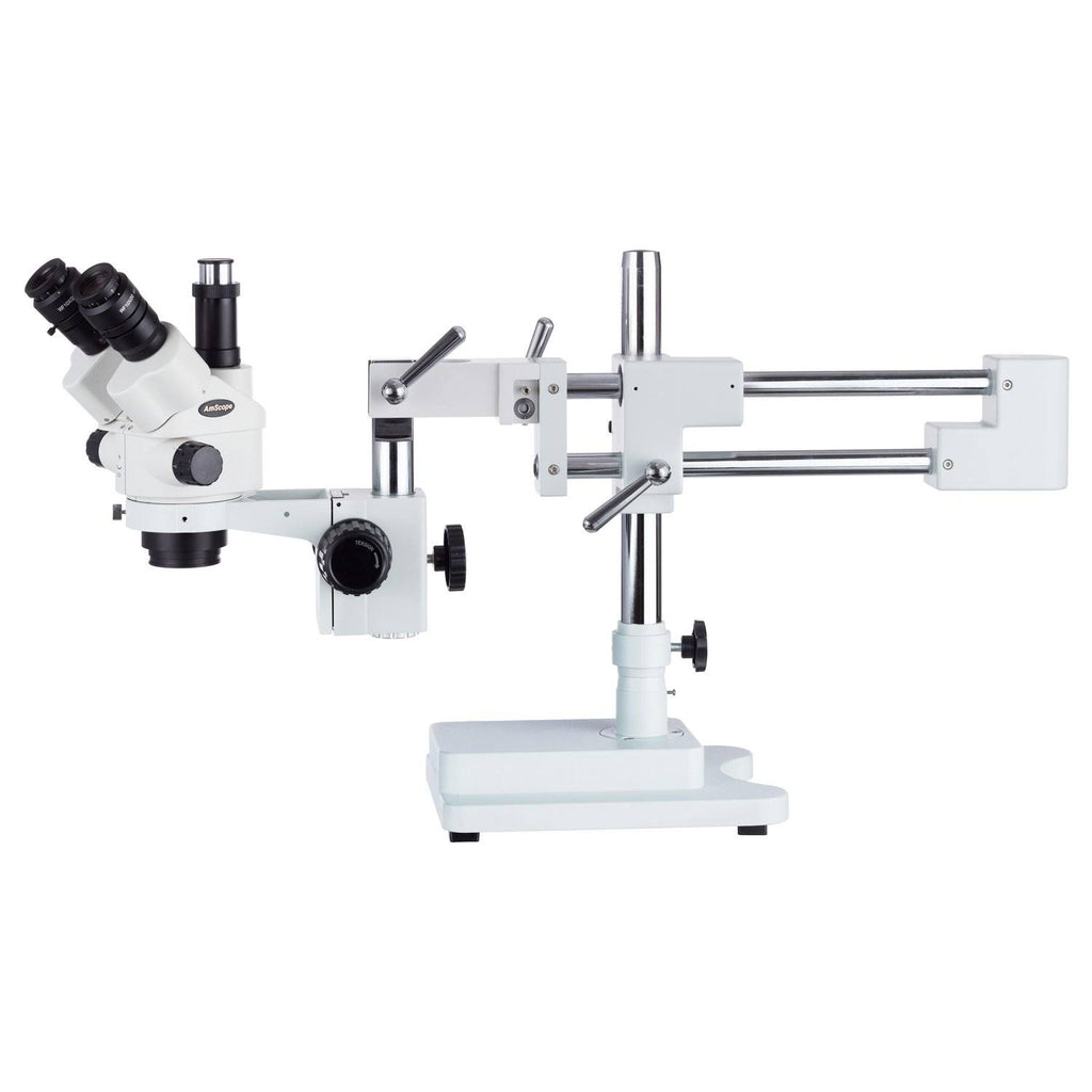 7X-45X Simul-Focal Stereo Zoom Microscope on Boom Stand with Fluorescent Light and 5MP USB3 Camera I8106