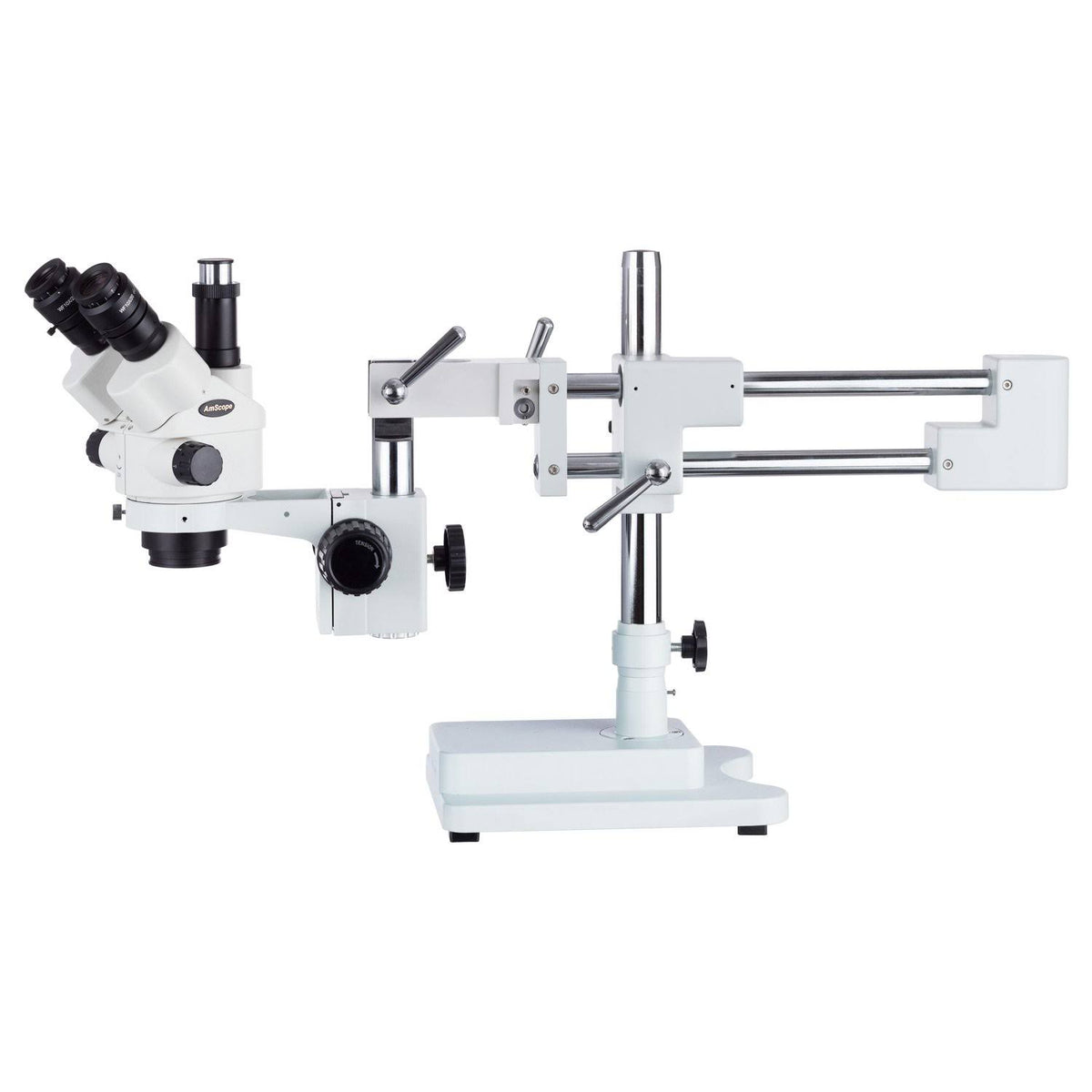 7X-45X Simul-Focal Stereo Zoom Microscope on Boom Stand with Fluorescent Light and 5MP USB3 Camera I8106