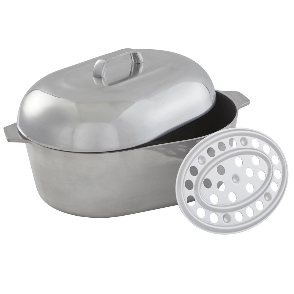 15 inch Cast Aluminum Roaster Pan with Lid and Roasting Tray T714