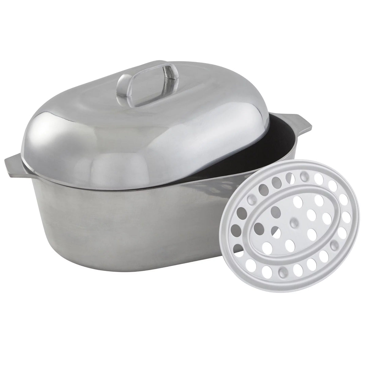 15 inch Cast Aluminum Roaster Pan with Lid and Roasting Tray T714