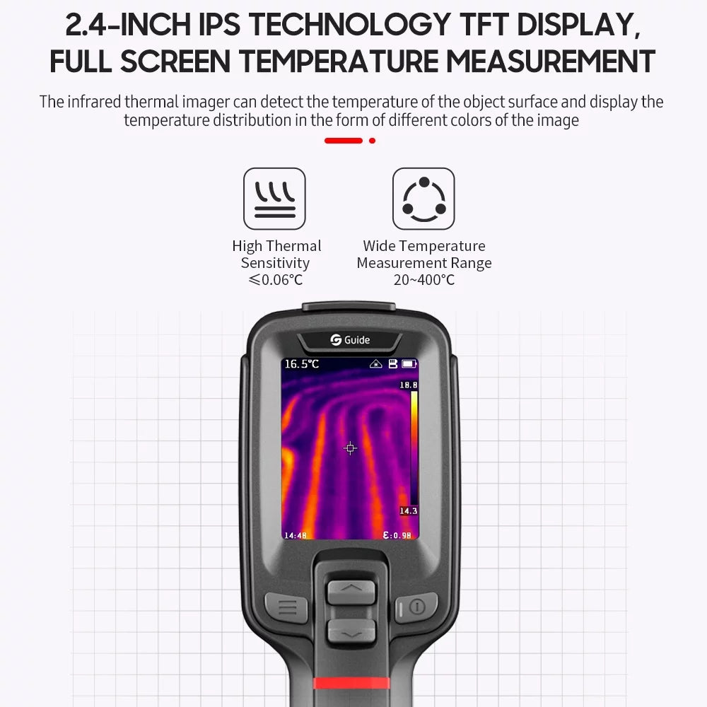 Portable Thermal Camera 2000mAh Rechargeable 2.4-inch Handheld Thermal Imager H470005