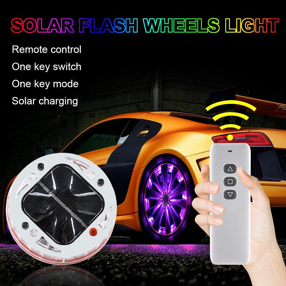 Solar Motion Sensor Wheel Tire Light 4Pack Y802