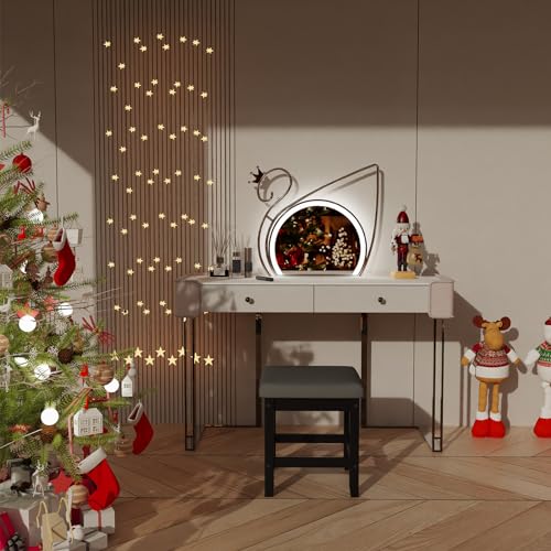 White Vanity Stool with Storage X964930