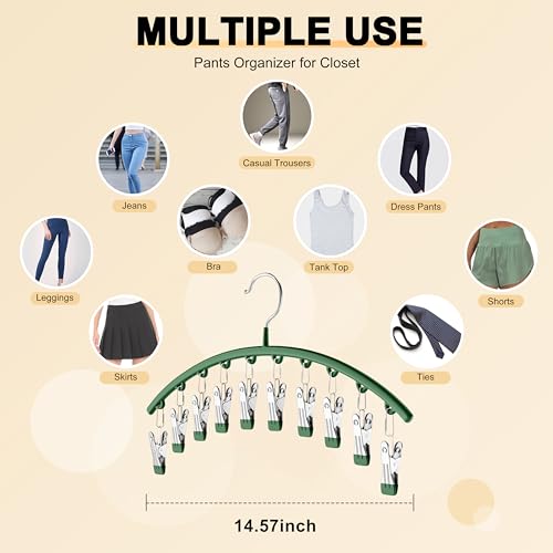 Metal Yoga Pants Hangers 2 Pack with 10 Clips Black V5640