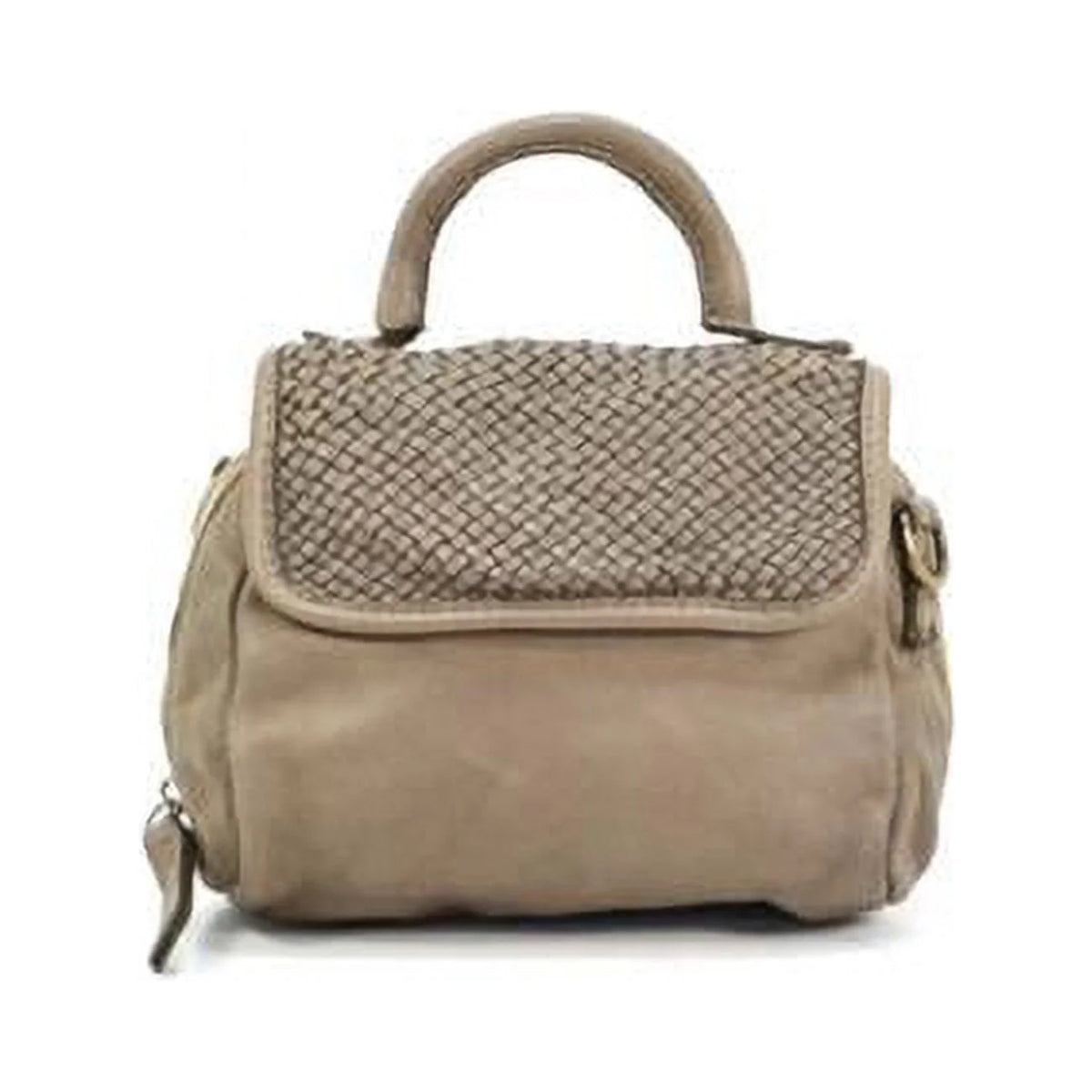 Taupe Washed Calfskin Leather Mini Handbag P913980