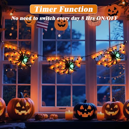 Spider Web Lights 52.8 Inch 54 Orange 3 Green LEDs U88857