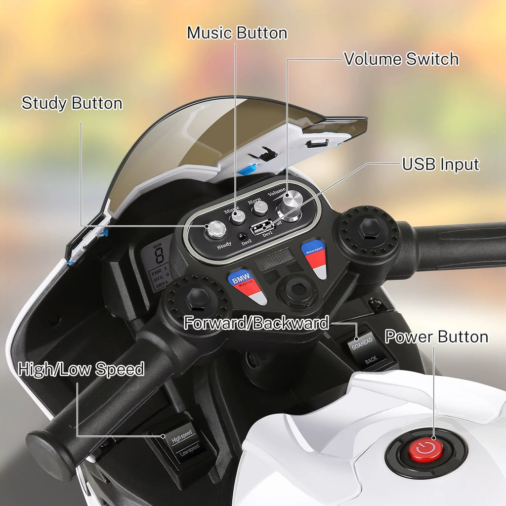 12V White 3 Wheels Kids Ride on Motorcycle G991