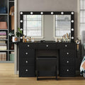Vanity Desk with Mirror and 9 Drawers T33978