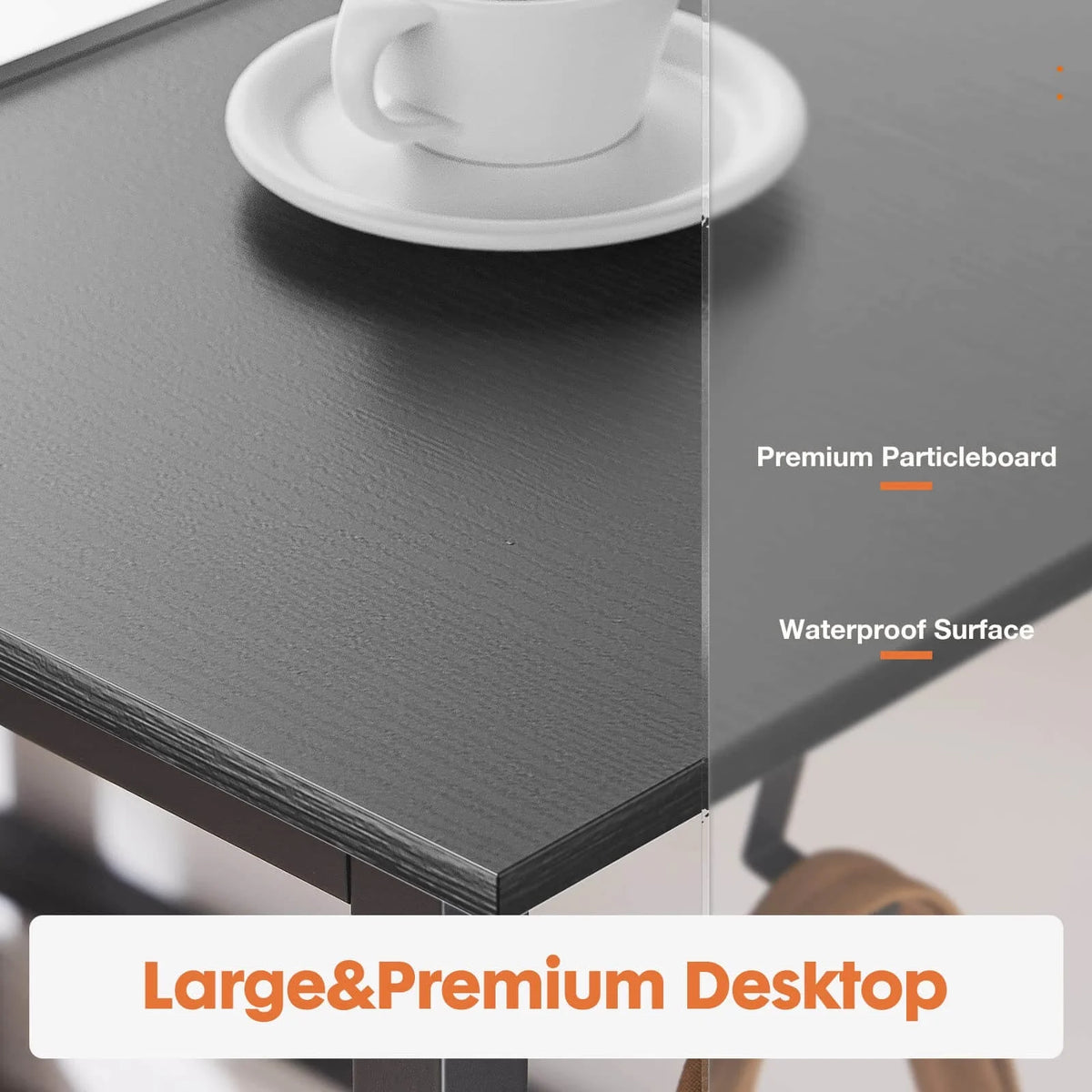 Black Wood 40In Writing Desk with 2-Tier Drawers T923018