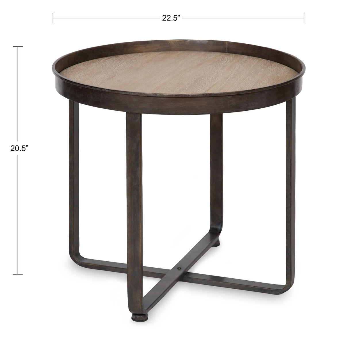 Bronze and Black Round Metal End Table F210463