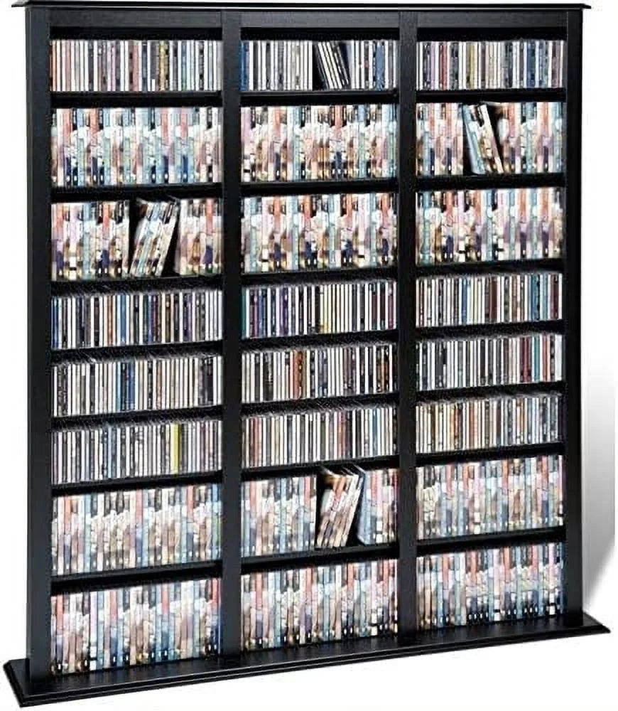 64" Triple CD DVD Media Storage Rack in Black N915255