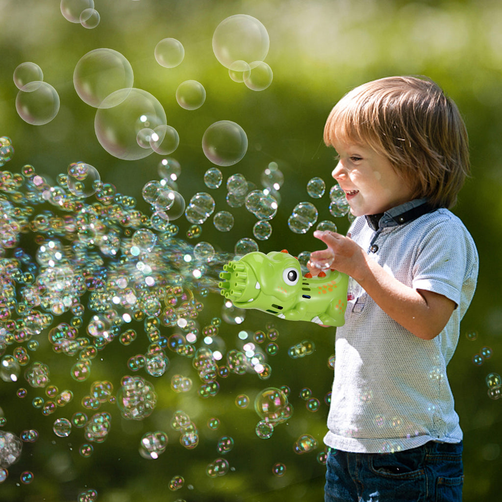 2PACK Bubble Gun Bubble Machine Handheld Bubble Maker with Bubble Solution & Tray T1881