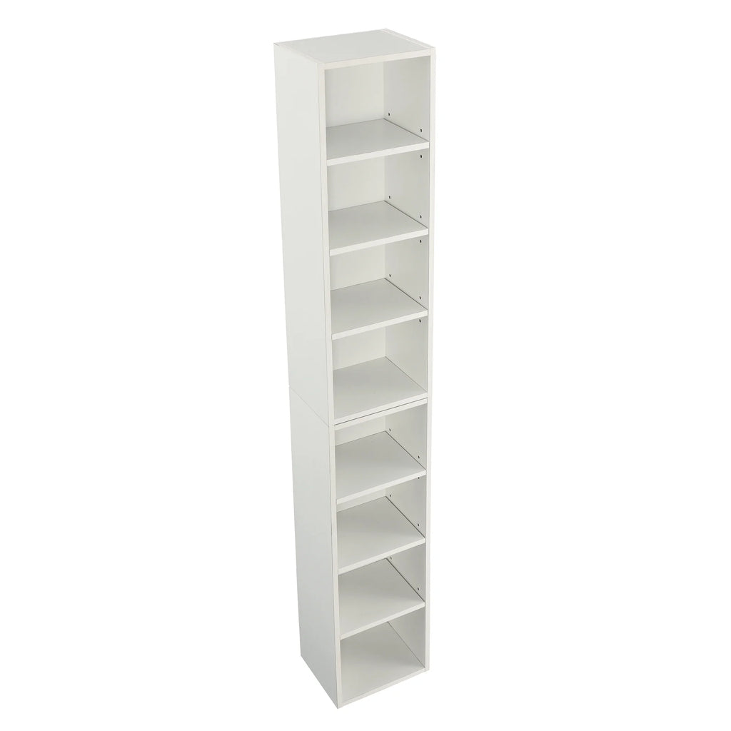 8-Tier Media Tower Rack Storage Cabinet with Adjustable Shelves J299