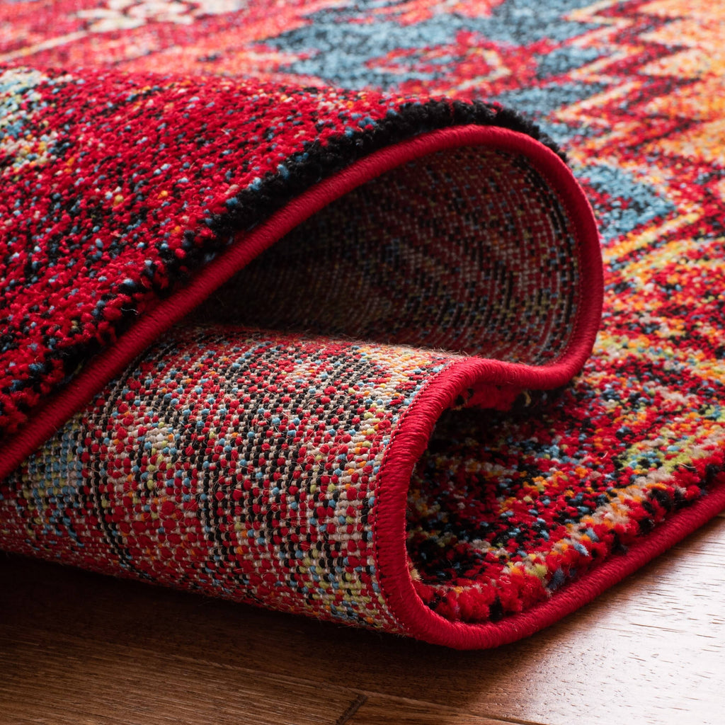 Red / Blue Vintage Rug V620936