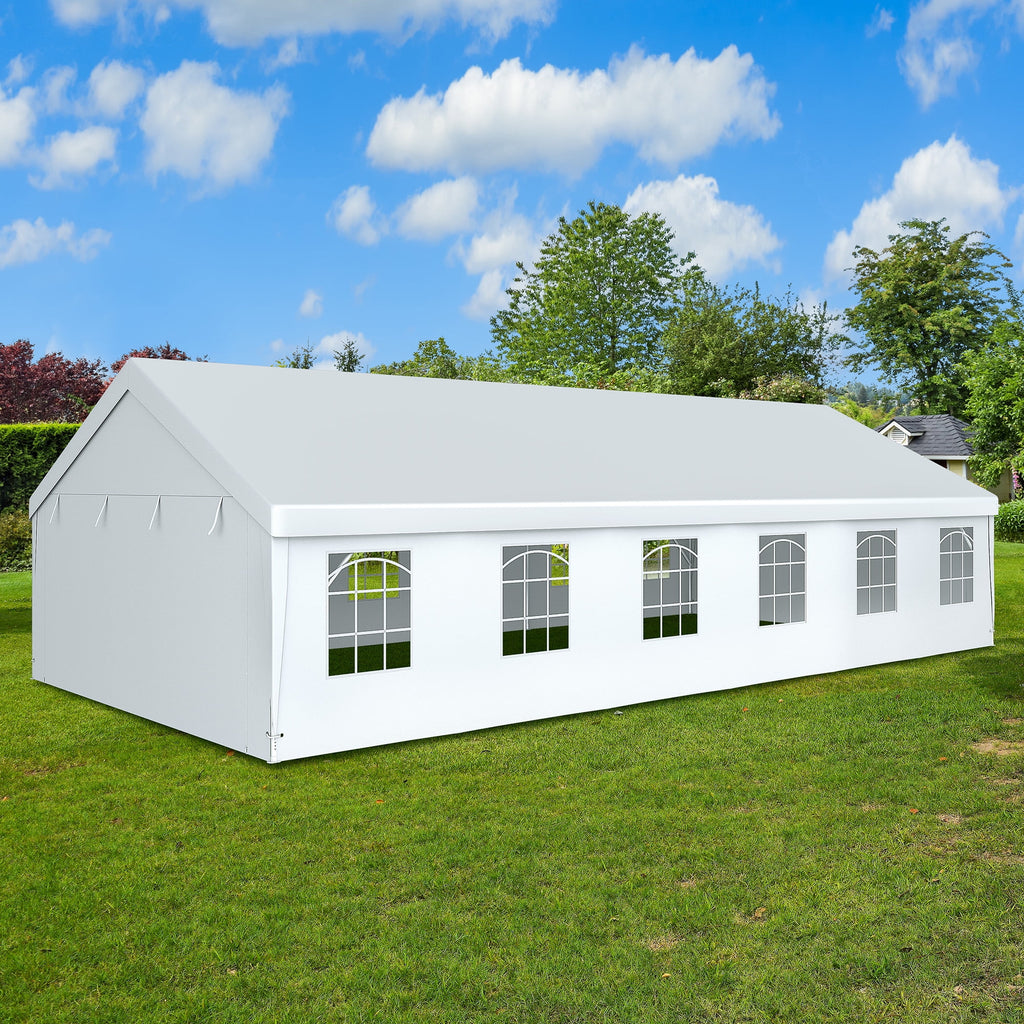 20x40FT Heavy Duty Outdoor Party Tent with White Roof Removable PVC Sidewall Windows J6808