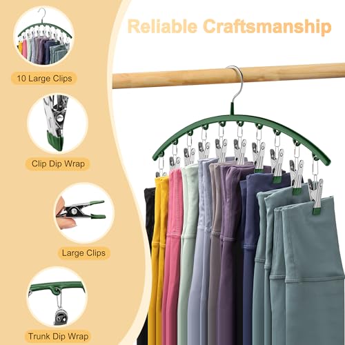 Metal Yoga Pants Hangers 2 Pack with 10 Clips Black V5640
