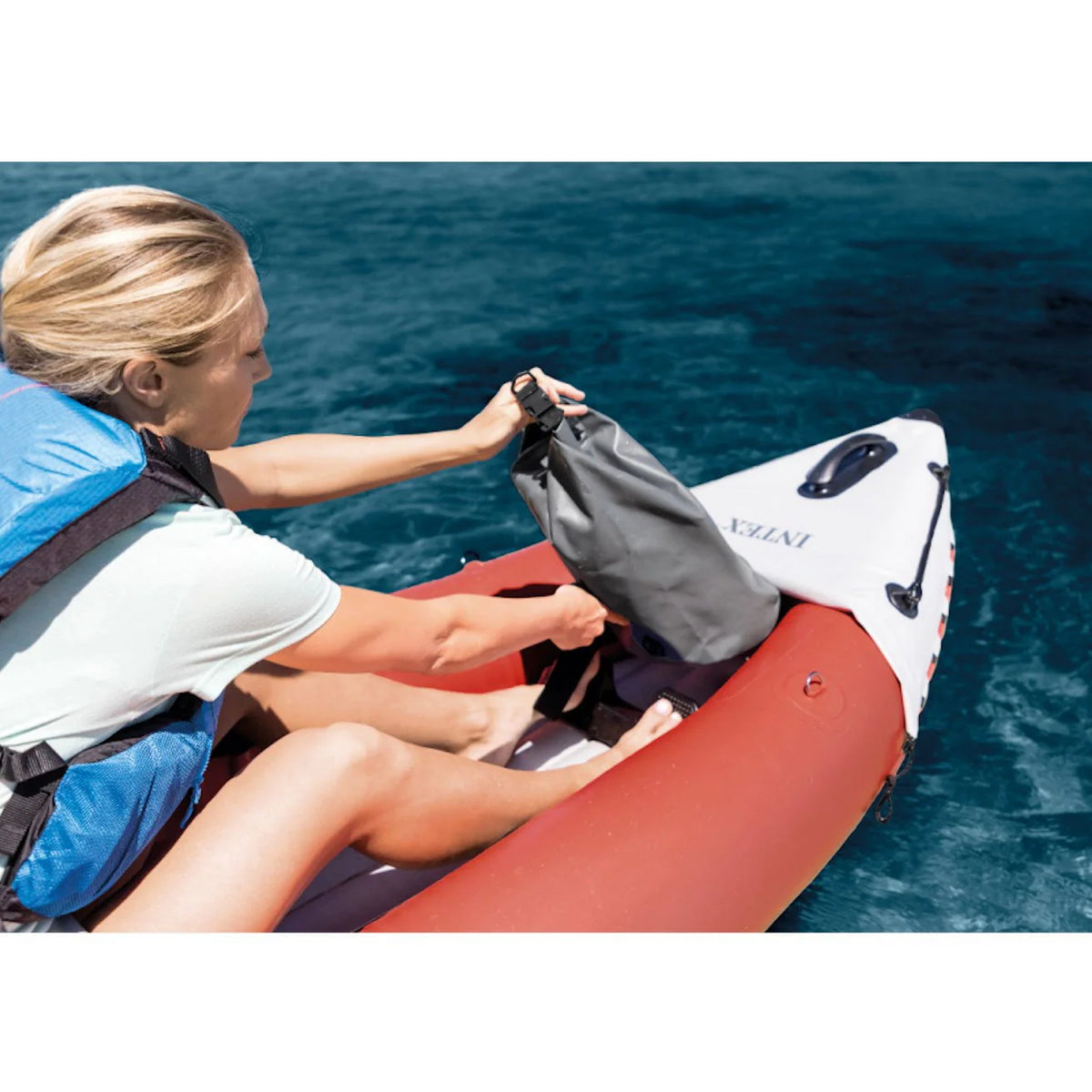 Inflatable 2 Person Vinyl Kayak with Oars & Pump, Red (2 Pack) A49817