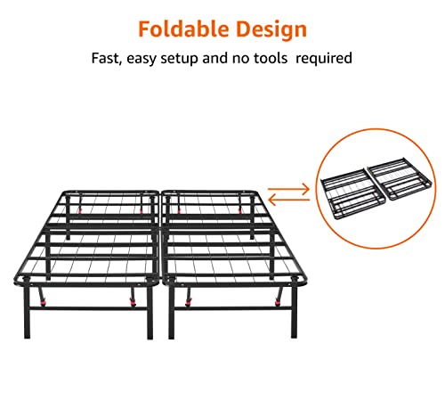 Black Twin Size Metal Platform Bed Frame with Storage Z39859