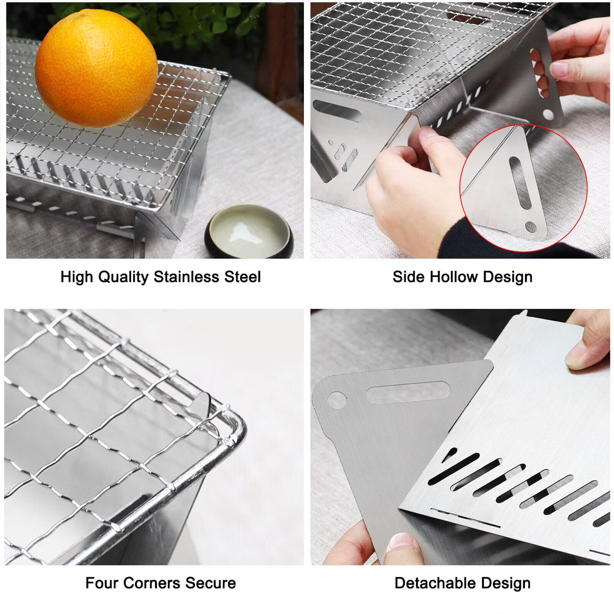 Mini Portable Folding Table Barbecue Grill Charcoal Wood BBQ Stove E896