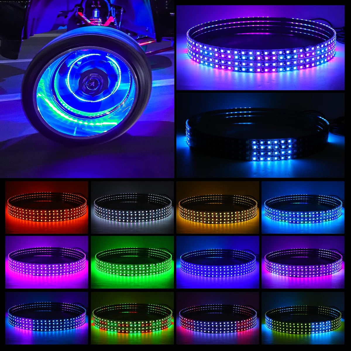 15.5 inch RGB LED Wheel Ring Light Kit 4PCS W39736
