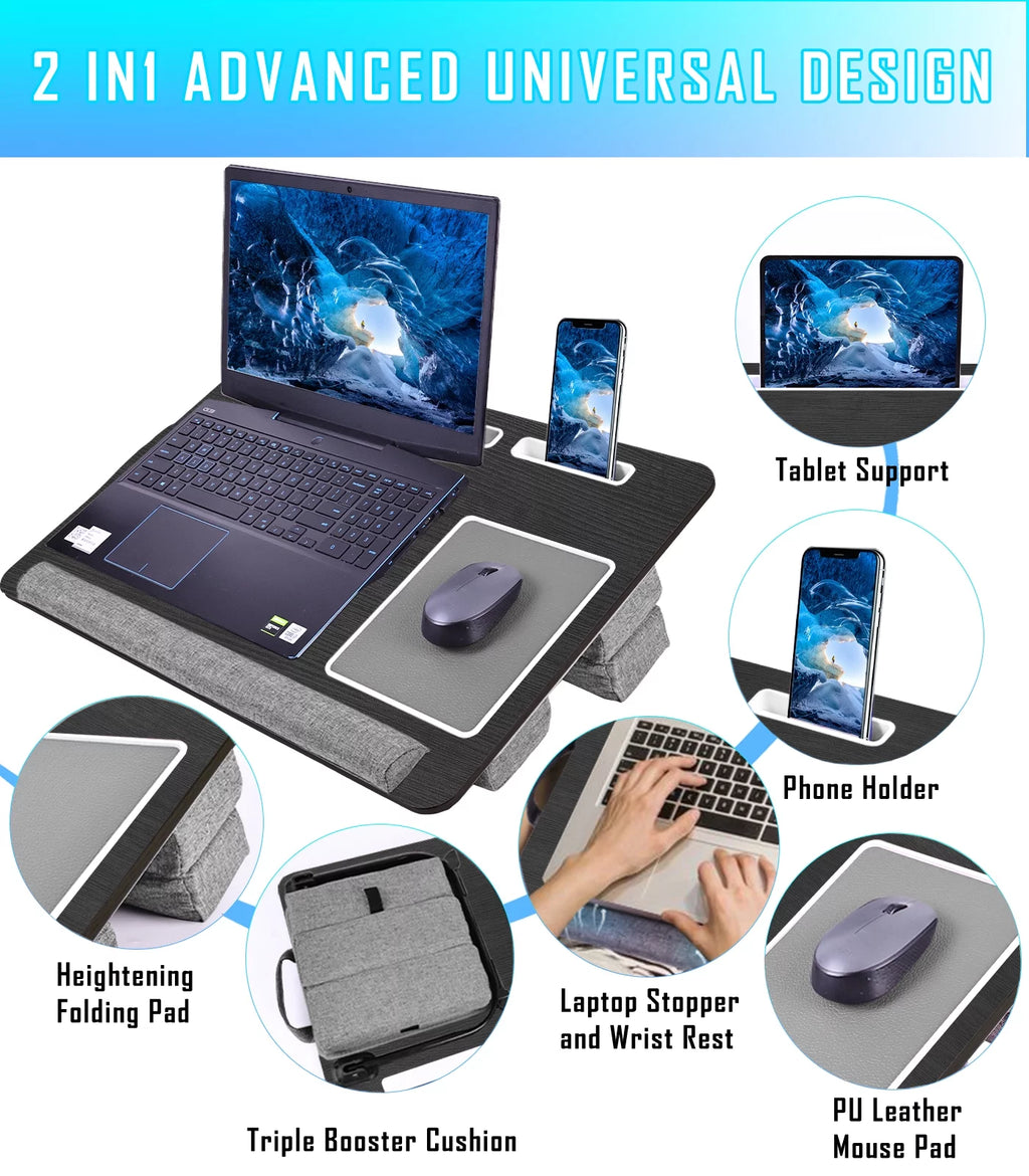 Large Foldable Laptop Bed Tray Table with Wrist Rest K345