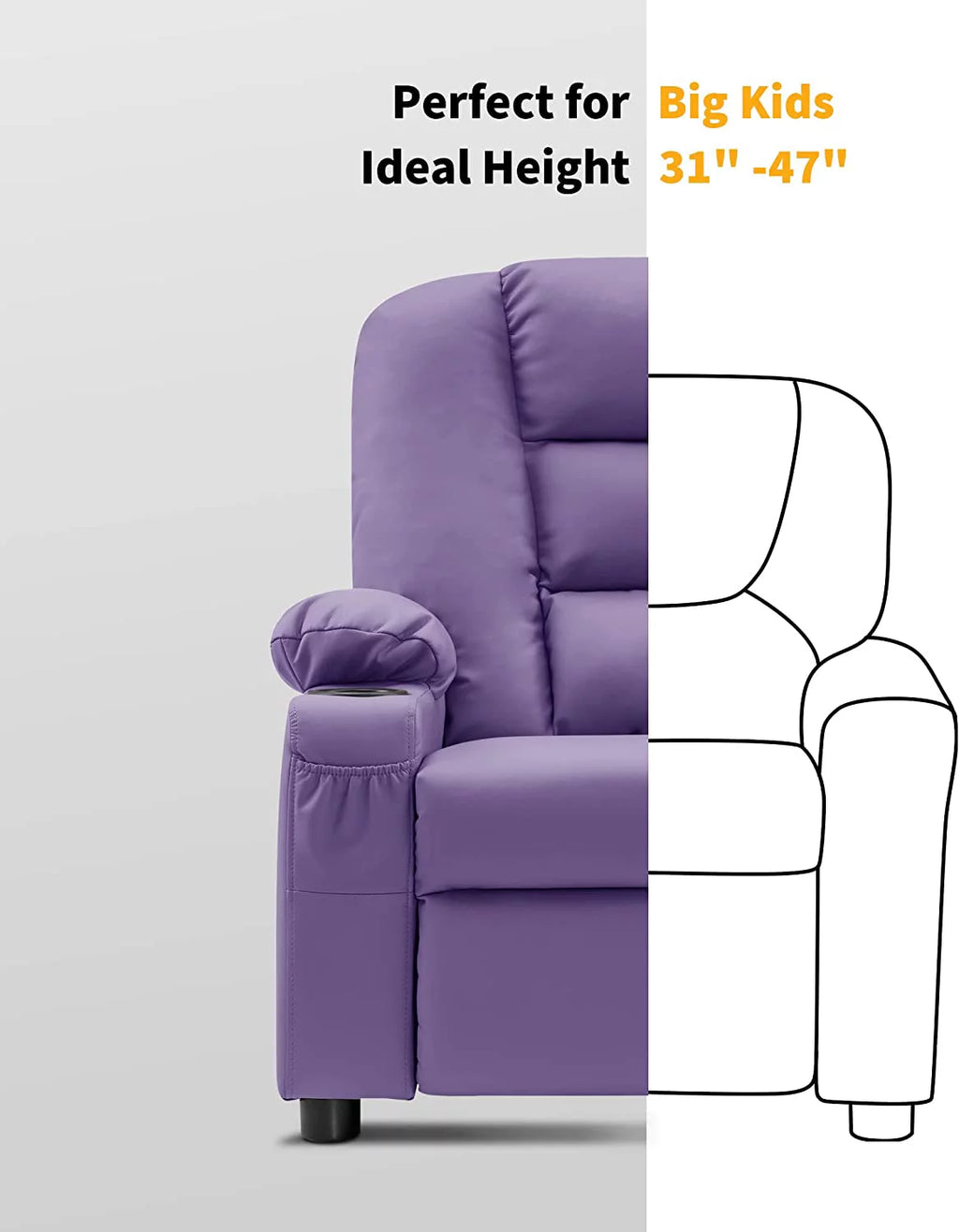 Faux Leather Recliner Chair with Cup Holders N49783