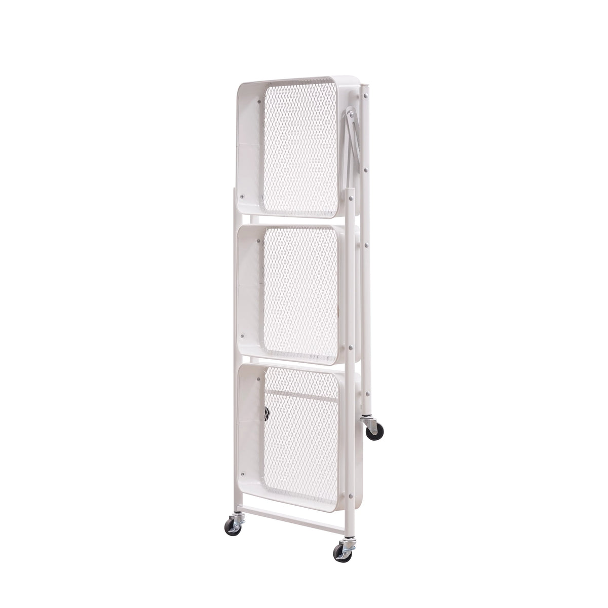 3 Tier Rolling Metal Utility Cart with Wheels, White M8131