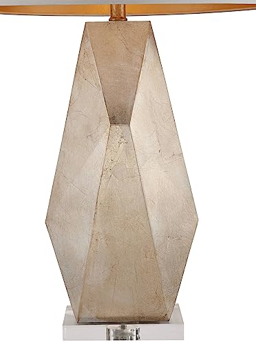 32 1/2" Tall Geometric Mid Century Modern End Table Lamps Set of 2 Champagne Gold R921