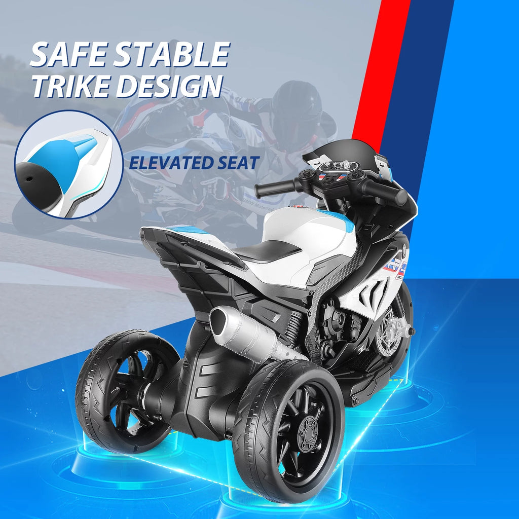 12V White 3 Wheels Kids Ride on Motorcycle G991