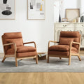 Green Upholstered Accent Chair with Wood Frame Q594