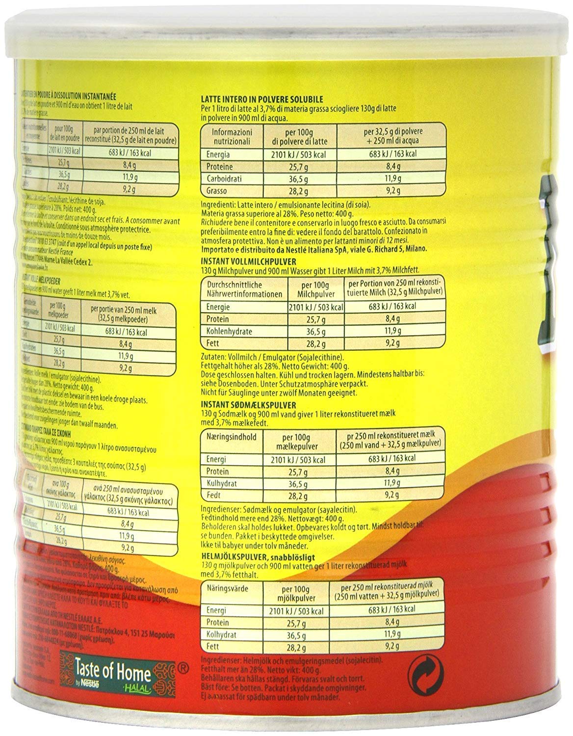 Full Milk Powder Instant Cream 14 Ounces Tin R5889