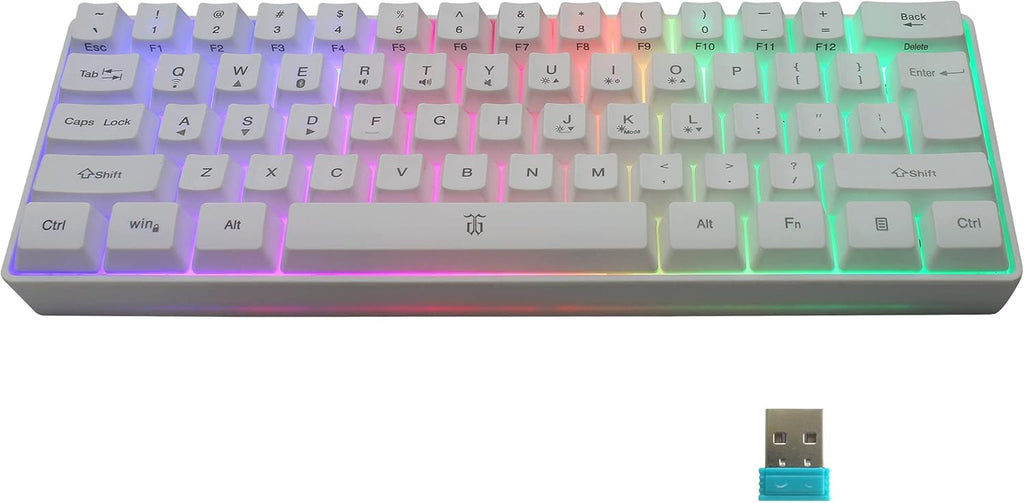 2.4G Wireless Gaming Keyboard and Mouse Combo, Mini 60% Mechanical Feel Keyboard, Ergonomic Wireless Mouse, Pack of 2 N618869