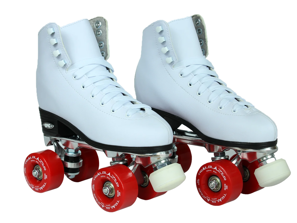 White/Red Quad Roller Skates Package I133544