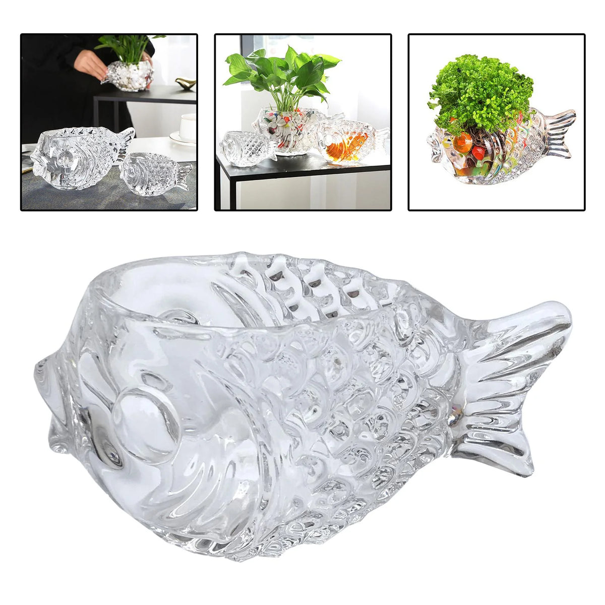 Clear Fish Shaped Cocktail Glassware M11949