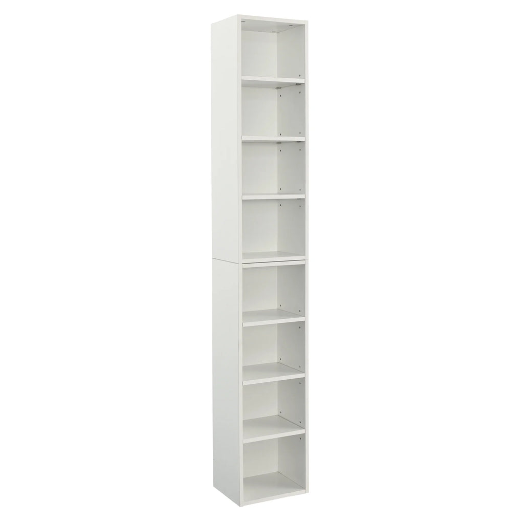 8-Tier Media Tower Rack Storage Cabinet with Adjustable Shelves J299