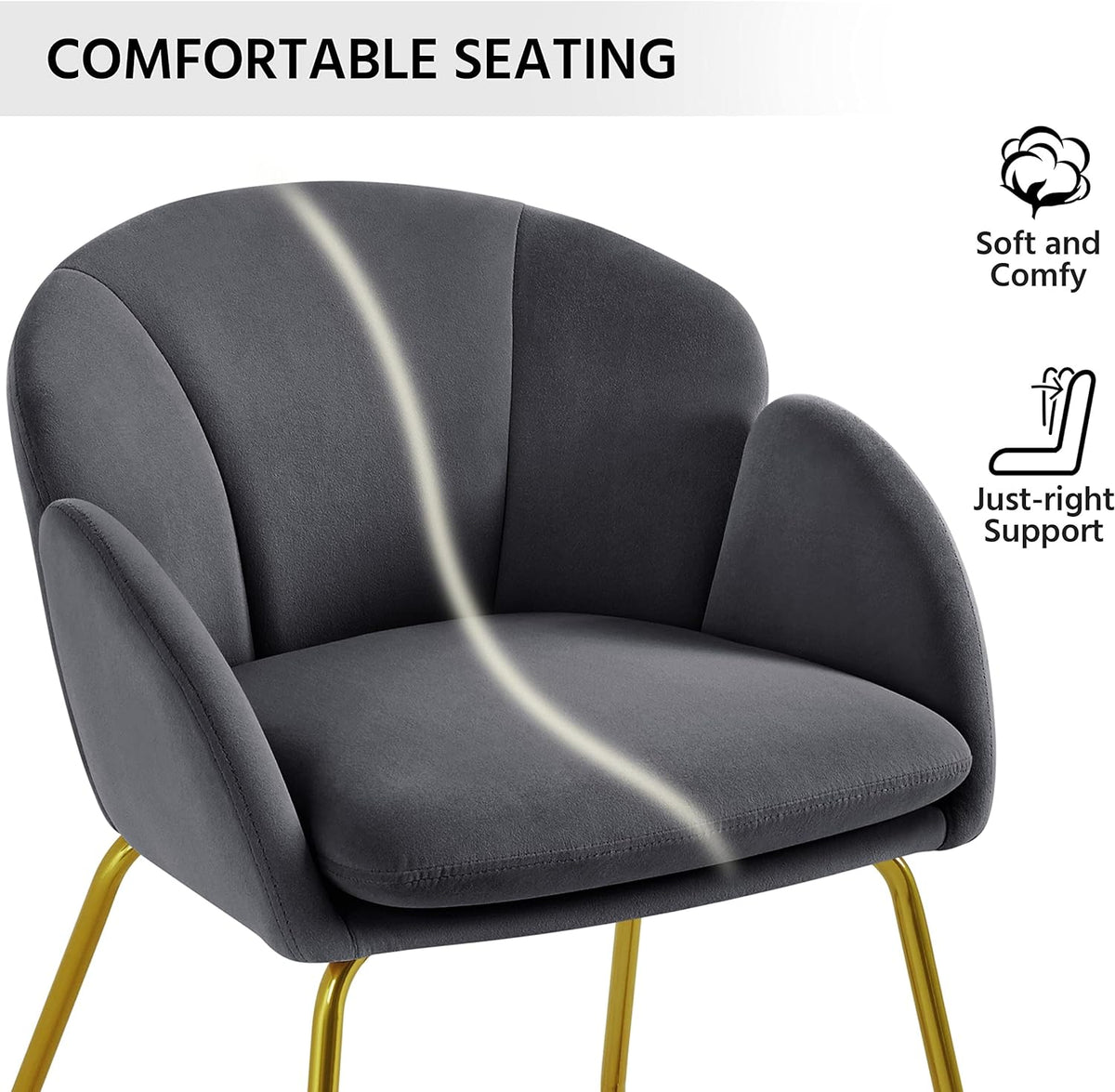Dark Gray Velvet Barrel Accent Chair S3497