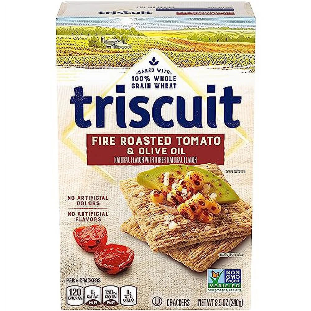Fire Roasted Tomato & Olive Oil Whole Grain Wheat Crackers, 6 - 8.5 Oz Boxes R7819