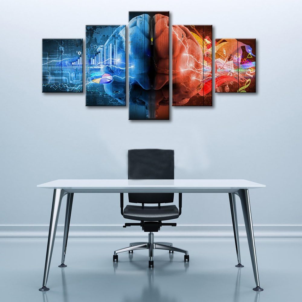 5 Piece Brain Art Canvas Wall Decoration I49379