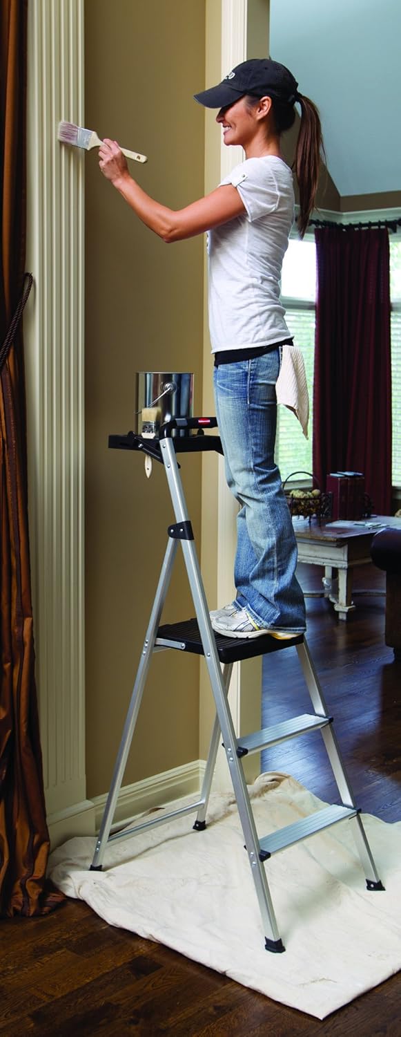3-Step Ultra Light Aluminum Step Stool with Project Tray D477
