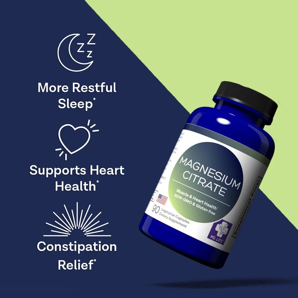 90 Capsules Magnesium Citrate Supplement 250 mg G92298