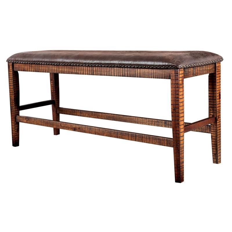 Solid Wood Counter Height Bench in Dark Oak T9178