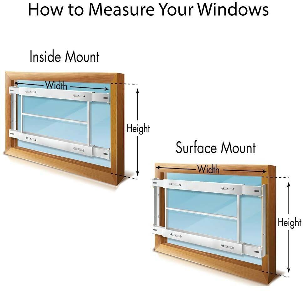 White Adjustable Width 8-Bar Window Guard N38757