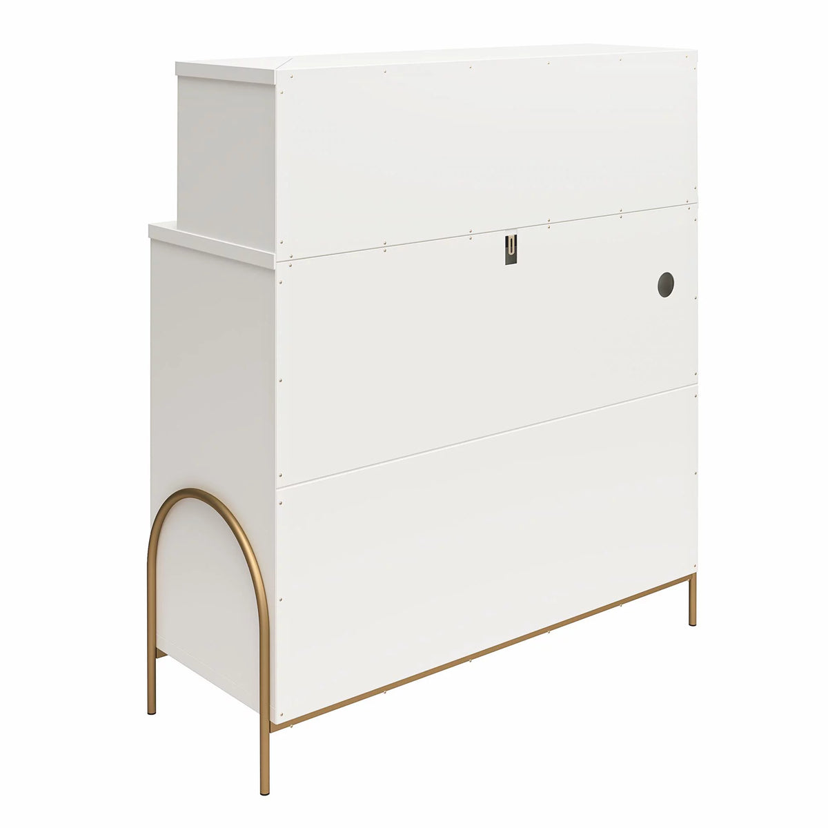 White 4 Drawer Dresser with Hutch P658352