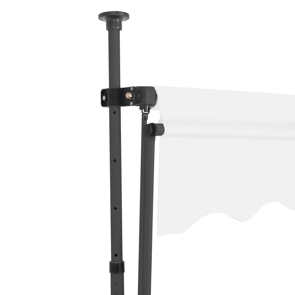 Manual Retractable Awning with LED Outdoor Door Canopy Sunshade Shelter Cream 118.1 Inch R471