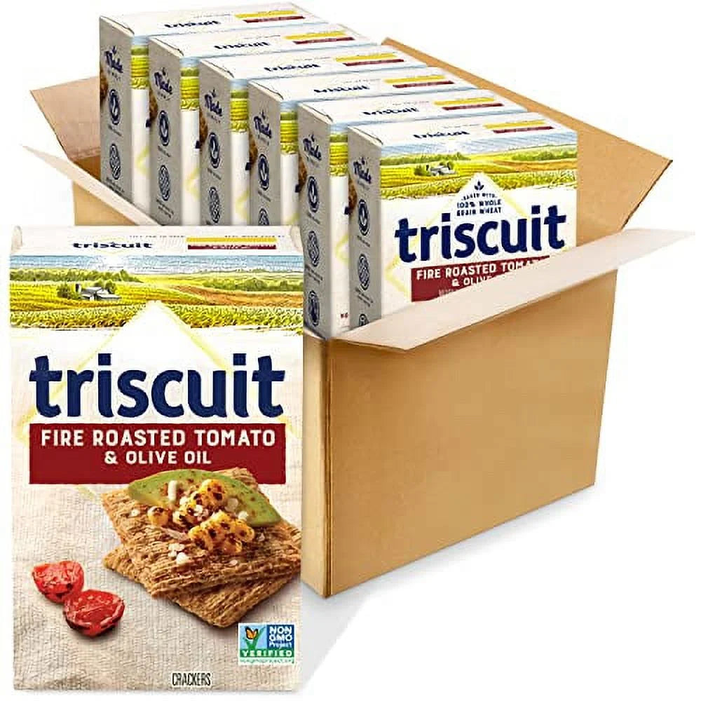 Fire Roasted Tomato & Olive Oil Whole Grain Wheat Crackers, 6 - 8.5 Oz Boxes R7819